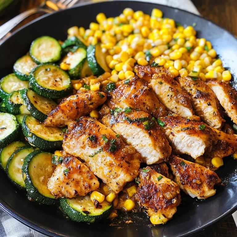 Garlic Butter Chicken with Zucchini and Corn - One-Pan, 30-Minute Meal
