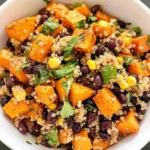 Roasted Sweet Potato Black Bean Quinoa Salad recipe