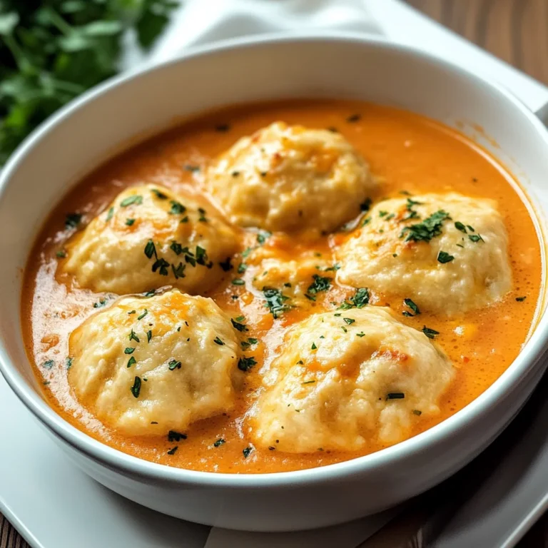 Best Tomato Soup with Cheddar Bay Dumplings