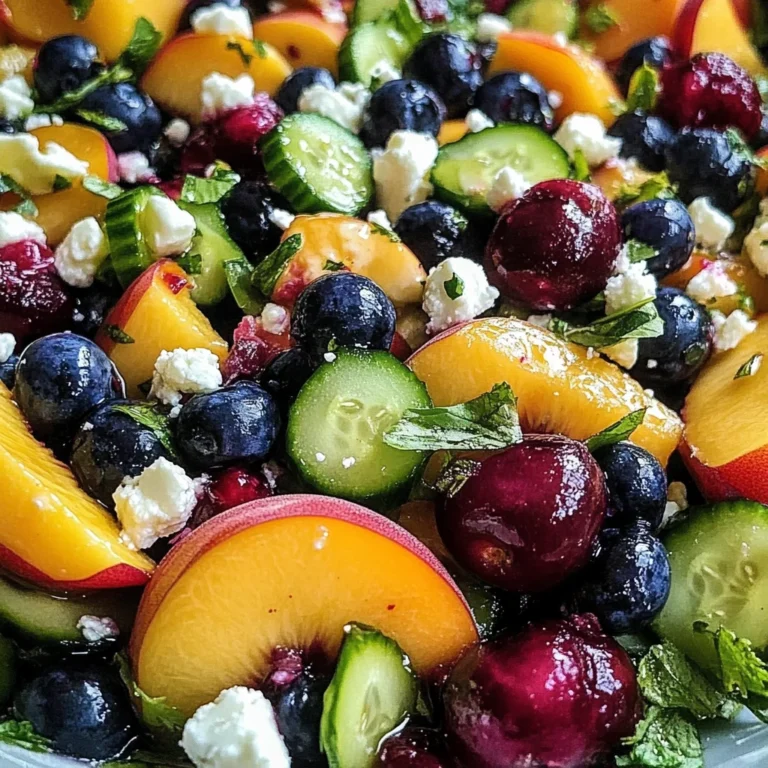 Blueberry Peach Feta Salad