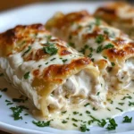 Chicken Alfredo Lasagna Rolls