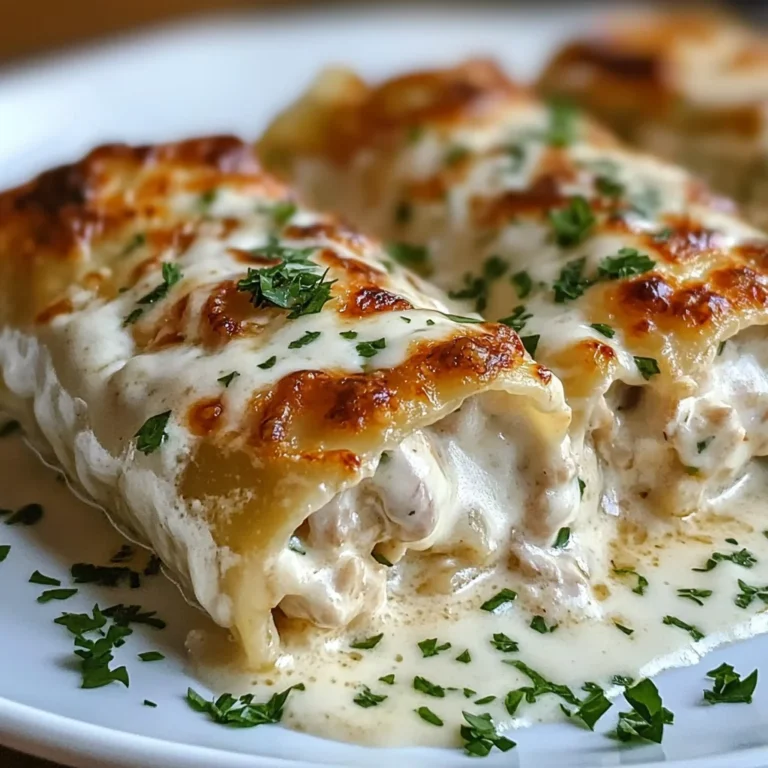 Chicken Alfredo Lasagna Rolls