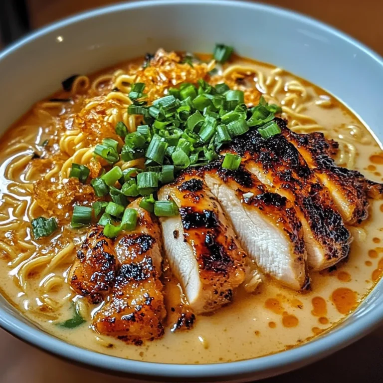 Fiery Chicken Ramen with Creamy Garlic Sauce