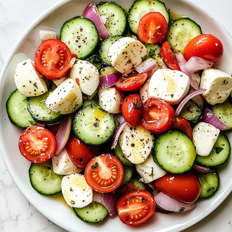 Fresh Cucumber Caprese Salad