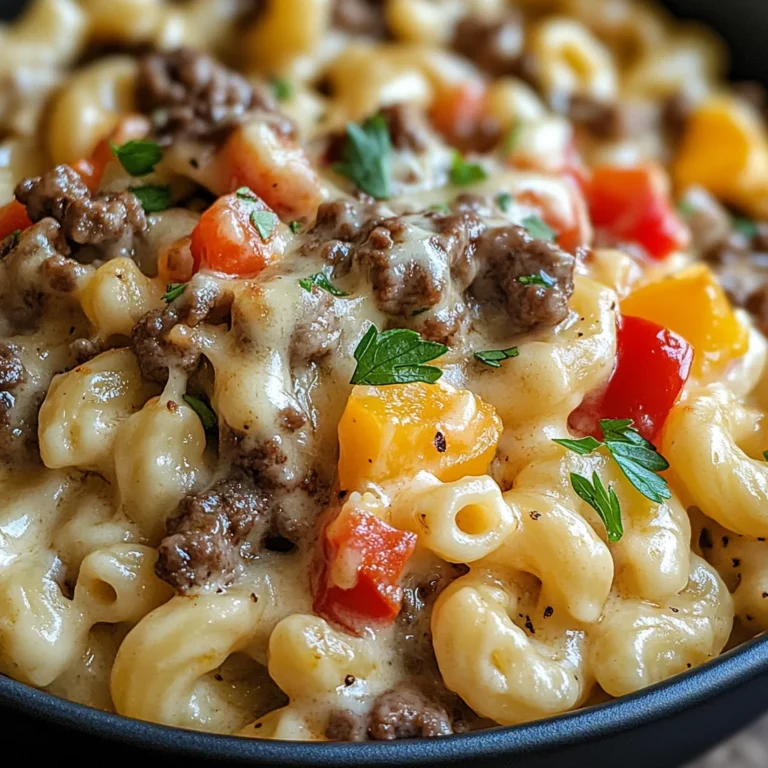 High-Protein Creamy Philly Cheesesteak Mac & Cheese