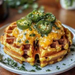 Cheddar Jalapeño Cornbread Waffles