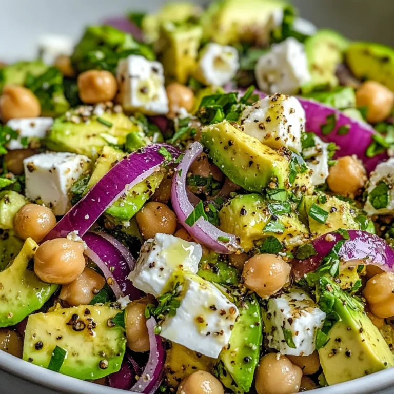 Chickpea Feta Avocado Salad