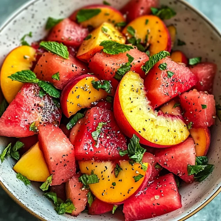 Easy Summer Peach Watermelon Salad