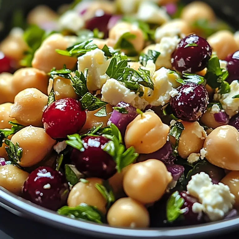 Feta & Cranberry Chickpeas with Lemon Vinaigrette