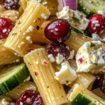 Feta & Cranberry Rigatoni Salad with Lemon Vinaigrette