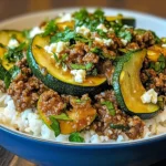 Greek-Style Beef and Zucchini Rice Bowl