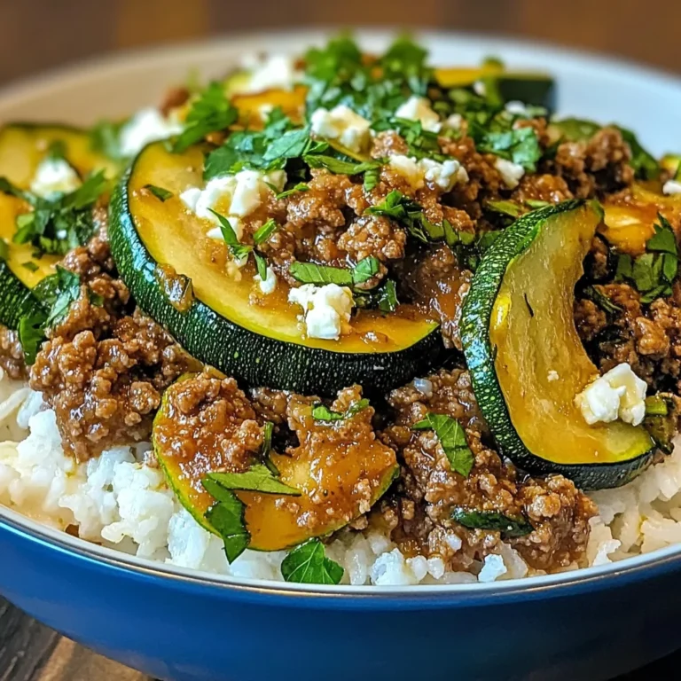 Greek-Style Beef and Zucchini Rice Bowl