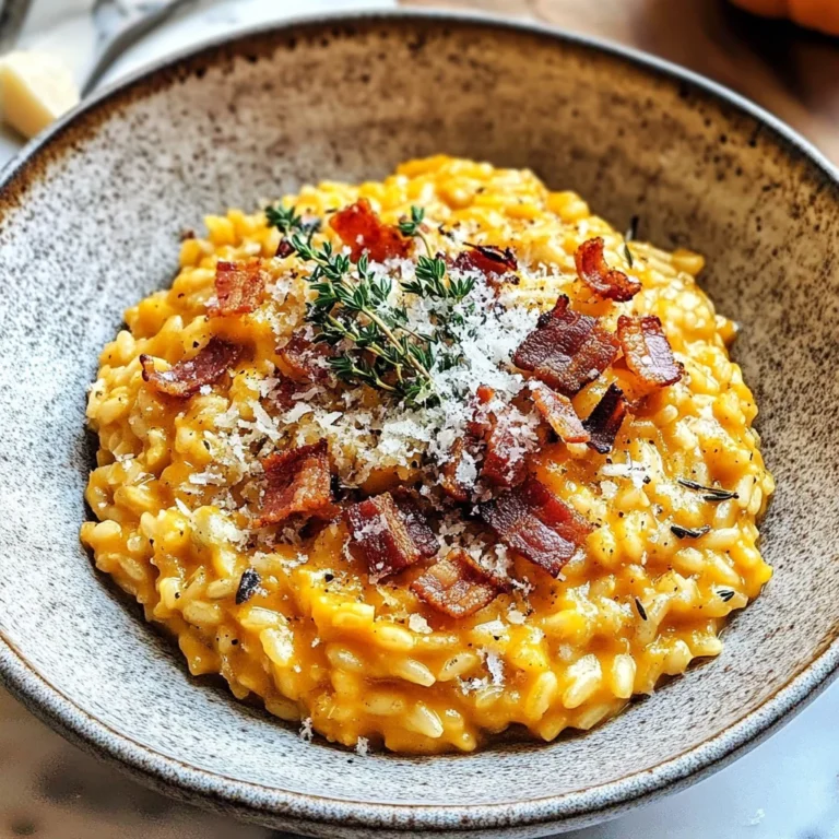 Pumpkin Risotto with Turkey Bacon & Parmesan