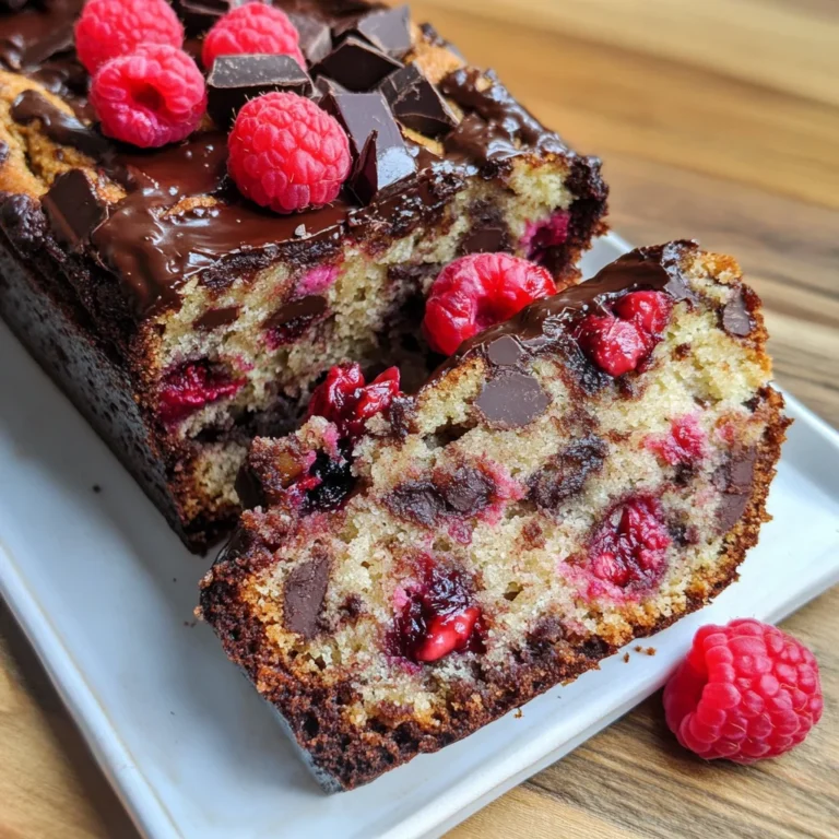 Raspberry Dark Chocolate Banana Bread
