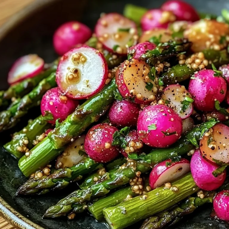 Roasted Asparagus and Radishes with Mustard Vinaigrette