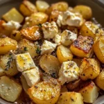 Roasted Potatoes with Baked Feta and Garlic