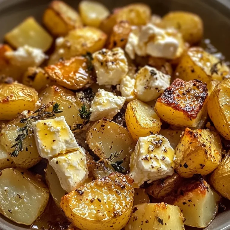 Roasted Potatoes with Baked Feta and Garlic