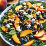 Summer Peach & Blueberry Kale Salad