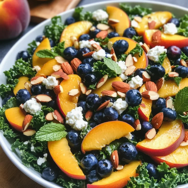 Summer Peach & Blueberry Kale Salad