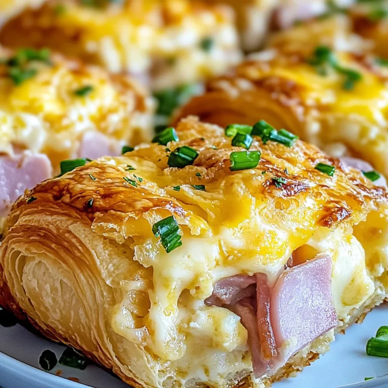 chicken chicken ham and Cheese Croissant Breakfast Casserole
