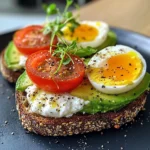 Avocado Tomato Cottage Toasts with Jammy Eggs