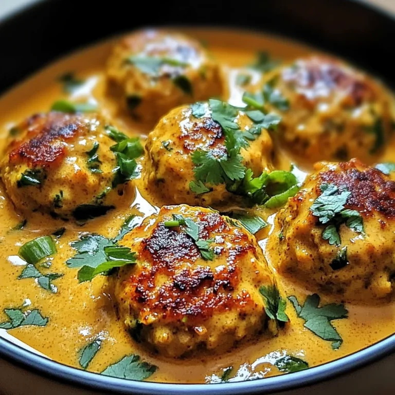 Chicken Meatballs in Coconut Curry Sauce