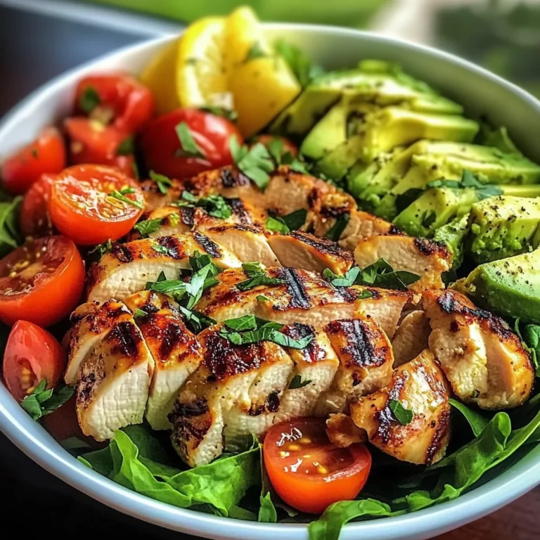 Grilled Chicken and Avocado Salad Bowl