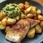 Pan-Seared Fish with Roasted Potatoes & Guacamole