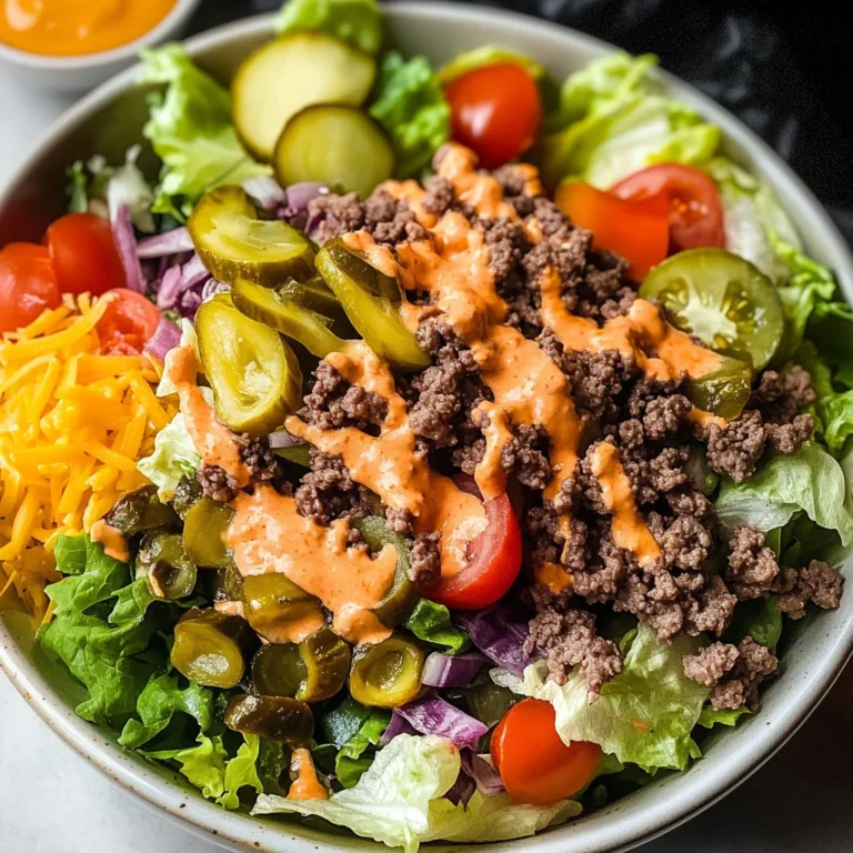 Burger Salad Bowl with Special Sauce Dressing