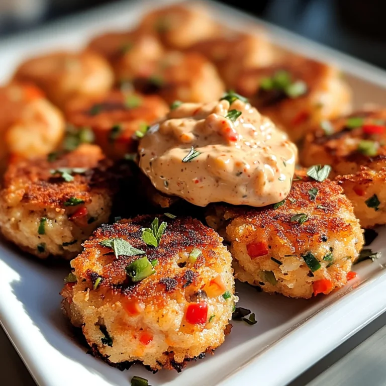 Mini Crawfish Cakes with Red Pepper Remoulade