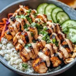 Chicken Quinoa Bowls with Coconut Lime Drizzle