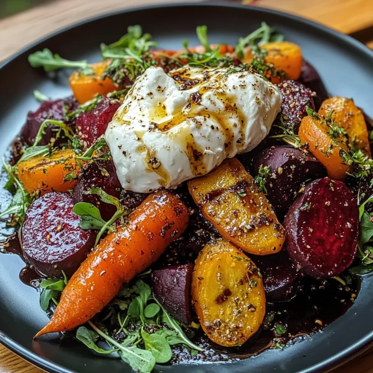Roasted Beets and Carrots Salad with Burrata