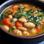 Rustic Tuscan Bean Soup with Fresh Herbs