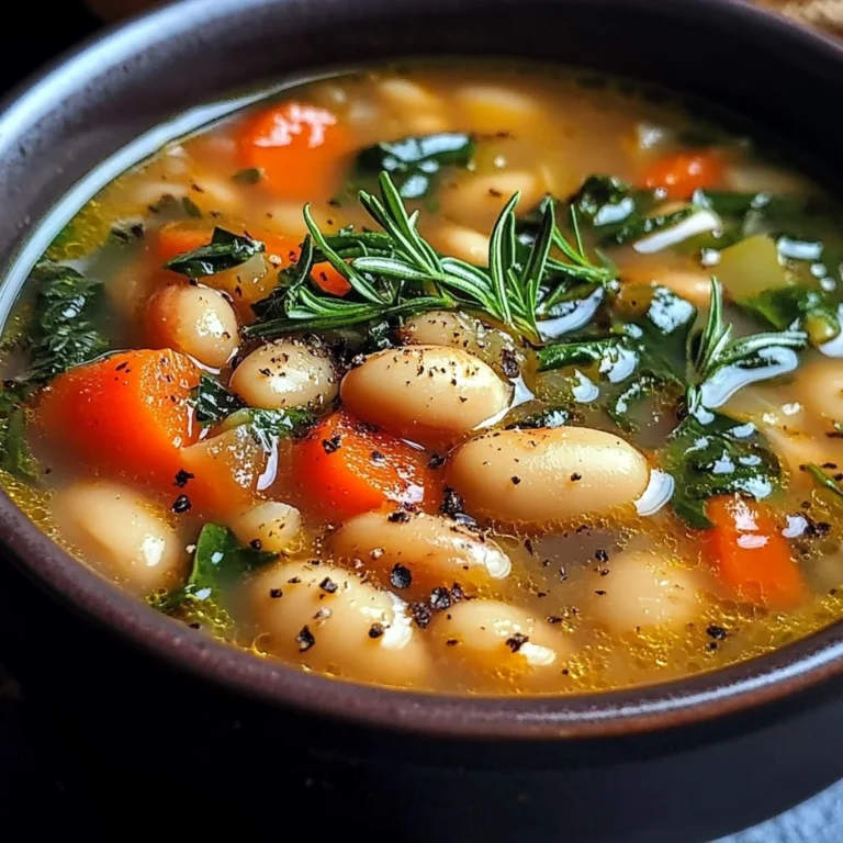 Rustic Tuscan Bean Soup with Fresh Herbs