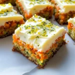 Spiced Ginger Carrot and Zucchini Bars with Lemon Cream Cheese Frosting