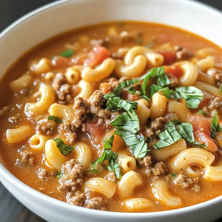 Creamy Ground Beef and Macaroni Tomato Soup