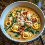 Creamy Tuscan Chicken Tortellini Soup Recipe