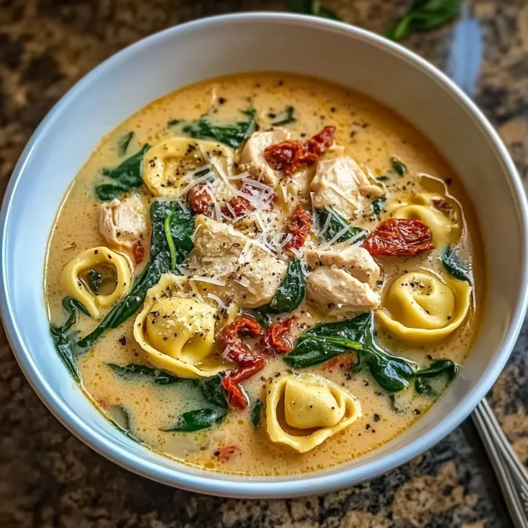 Creamy Tuscan Chicken Tortellini Soup Recipe