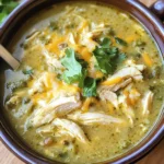 Green Chicken Enchilada Soup - Creamy and Cheesy!