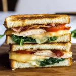 Turkey Melt with Cheddar, Spinach, and Bacon