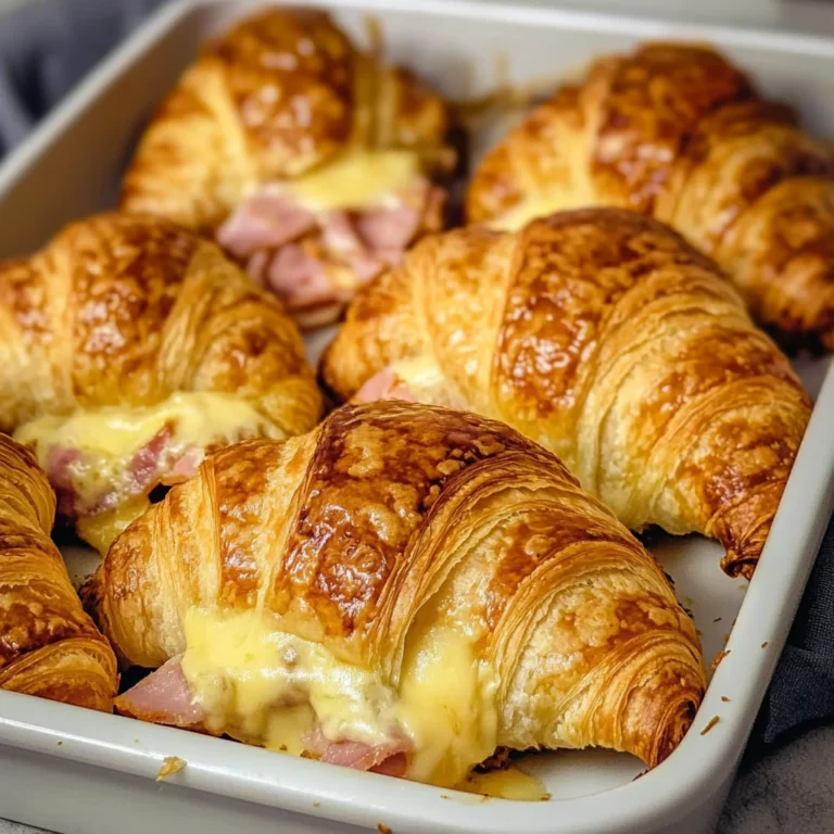Baked chicken ham and Cheese Croissants Recipe