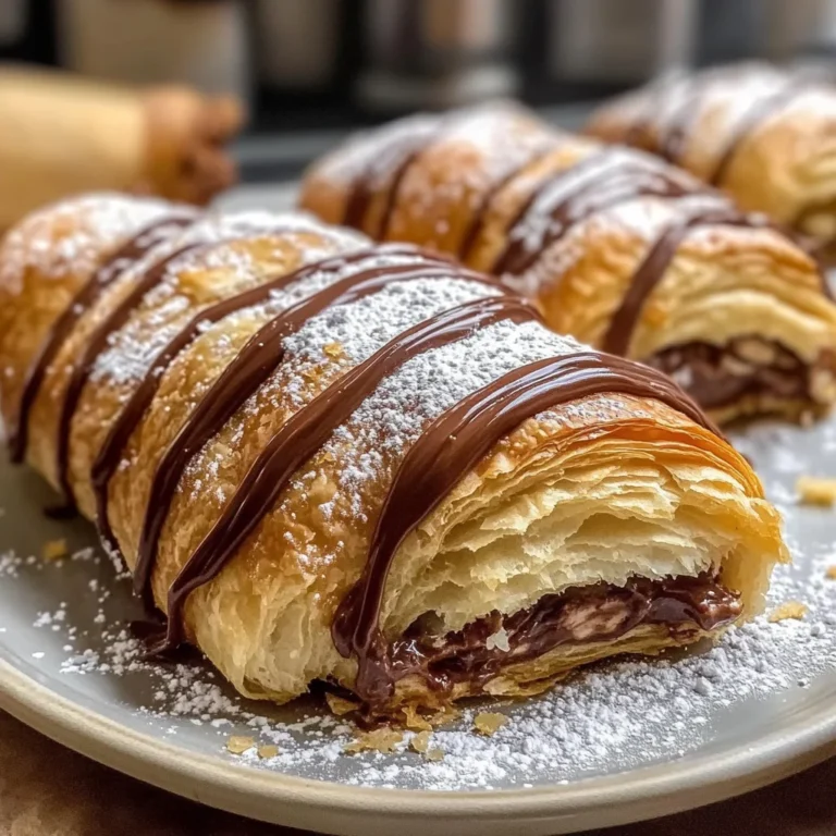 Golden Nutella Croissants - flirtyfood