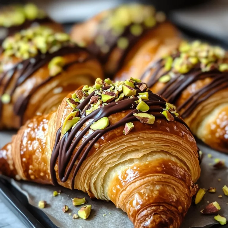 Pistachio Chocolate Croissants