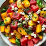 Refreshing and Juicy Watermelon Peach Salad for Hot Summer Days